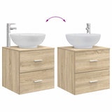 vidaXL Badkamermeubel Set 4 st Sonoma Eiken Bewerkt hout en glas