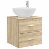 vidaXL Badkamermeubel Set 4 st Sonoma Eiken Bewerkt hout en glas