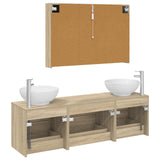 vidaXL Badkamermeubel Set 4 st Sonoma Eiken Bewerkt hout en glas