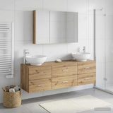 vidaXL Badkamermeubel Set 4 st Sonoma Eiken Bewerkt hout en glas