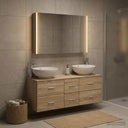 vidaXL Bathroom Furniture Set 4 pcs White Engineered Wood and Glass