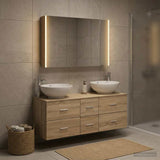 vidaXL Bathroom Furniture Set 4 pcs White Engineered Wood and Glass
