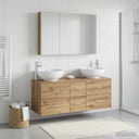 vidaXL Bathroom Furniture Set 4 pcs White Engineered Wood and Glass