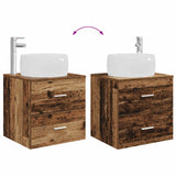 vidaXL Badkamermeubel Set 4 st Oud hout Bewerkt hout en glas