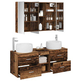 vidaXL Badkamermeubel Set 4 st Oud hout Bewerkt hout en glas