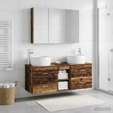 vidaXL Badkamermeubel Set 4 st Oud hout Bewerkt hout en glas
