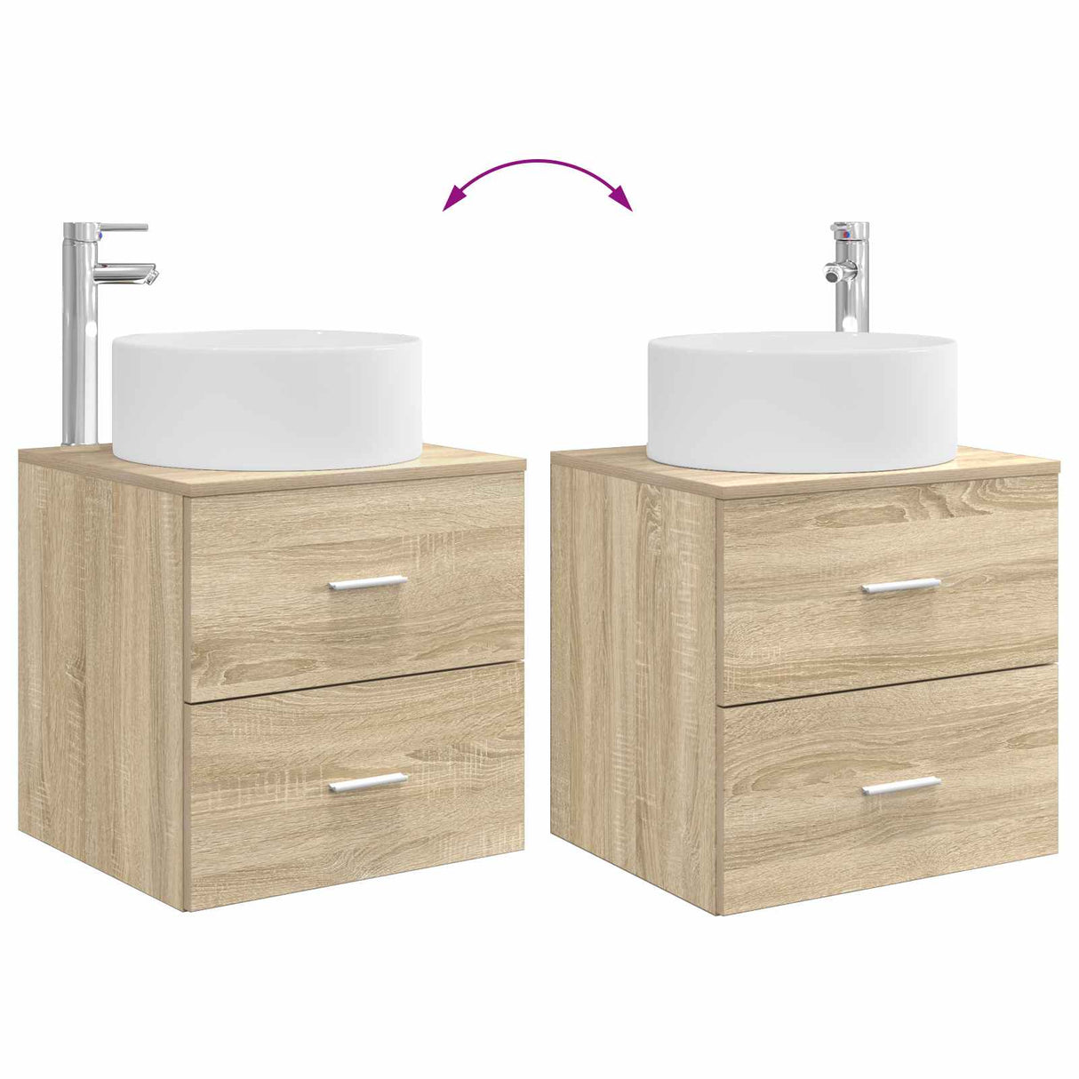 vidaXL Badkamermeubel Set 4 st Sonoma Eiken Bewerkt hout en glas