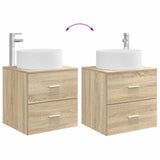 vidaXL Badkamermeubel Set 4 st Sonoma Eiken Bewerkt hout en glas