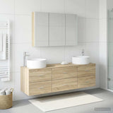 vidaXL Badkamermeubel Set 4 st Sonoma Eiken Bewerkt hout en glas