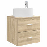 vidaXL Badkamermeubel Set 4 st Sonoma Eiken Bewerkt hout en glas