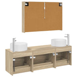 vidaXL Badkamermeubel Set 4 st Sonoma Eiken Bewerkt hout en glas