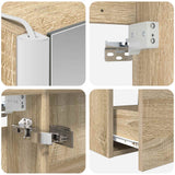 vidaXL Badkamermeubel Set 4 st Sonoma Eiken Bewerkt hout en glas