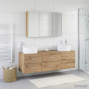 vidaXL Badkamermeubel Set 4 st Sonoma Eiken Bewerkt hout en glas