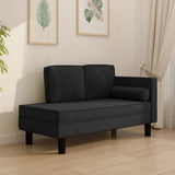 vidaXL Chaise longue met kussens en bolster fluweel lichtgrijs