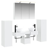 vidaXL Bathroom Furniture Set with Storage 6 pcs White Engineered Wood and Glass