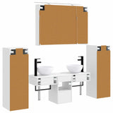 vidaXL Bathroom Furniture Set with Storage 6 pcs White Engineered Wood and Glass