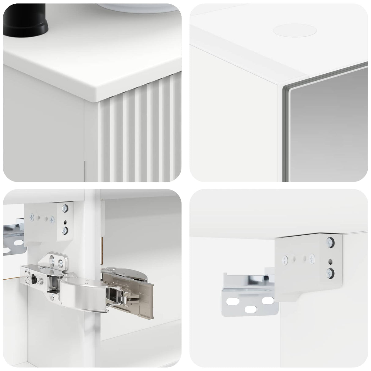 vidaXL Bathroom Furniture Set with Storage 6 pcs White Engineered Wood and Glass