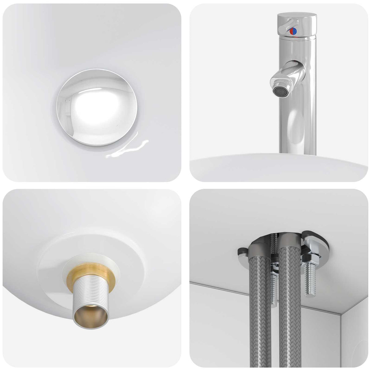 vidaXL Badkamermeubel Set 6 st Wit Bewerkt hout en glas