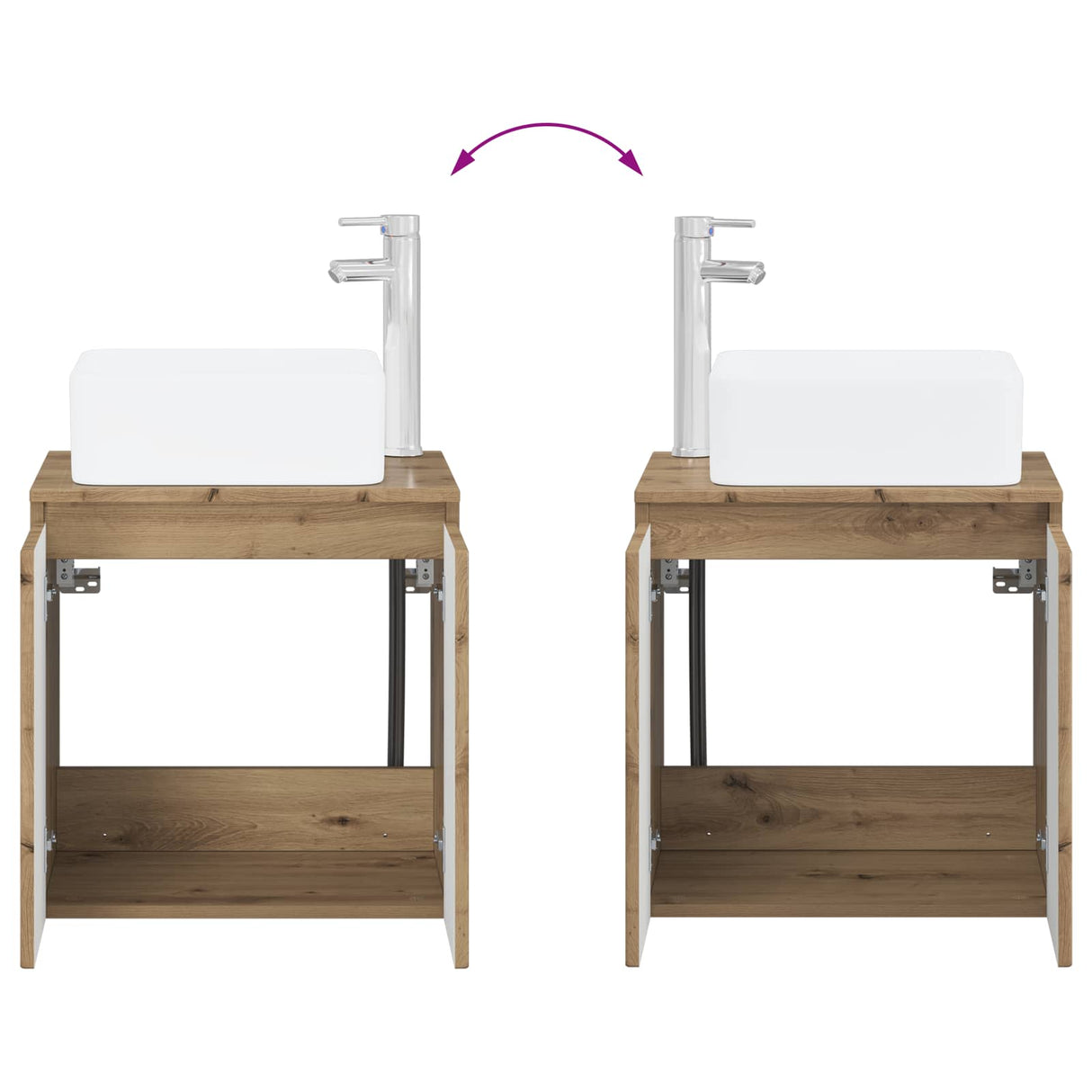 vidaXL Bathroom Furniture Set 6 Pieces Artisanal Oak Engineered Wood and Glass