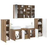 vidaXL Bathroom Furniture Set 6 Pieces Artisanal Oak Engineered Wood and Glass