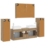 vidaXL Bathroom Furniture Set 6 Pieces Artisanal Oak Engineered Wood and Glass