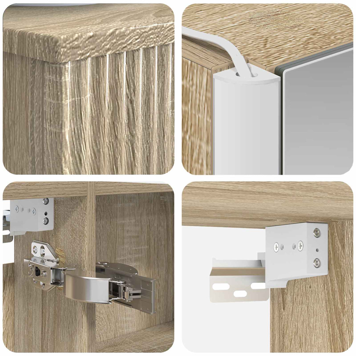 vidaXL Badkamermeubel Set 6 st Sonoma Eiken Bewerkt hout en glas