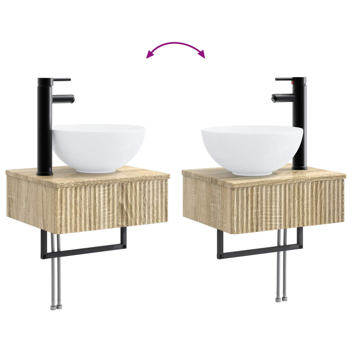 vidaXL Badkamermeubel Set 6 st Sonoma Eiken Bewerkt hout en glas