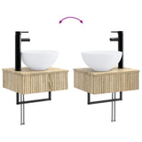 vidaXL Badkamermeubel Set 6 st Sonoma Eiken Bewerkt hout en glas