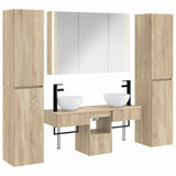 vidaXL Badkamermeubel Set 6 st Sonoma Eiken Bewerkt hout en glas