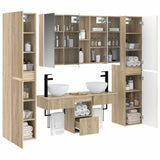 vidaXL Badkamermeubel Set 6 st Sonoma Eiken Bewerkt hout en glas