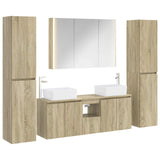 vidaXL Badkamermeubel Set 6 st Sonoma Eiken Bewerkt hout en glas