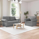 vidaXL Sofa 2 pcs Light Grey 155 x 82 x 80 cm Fabric