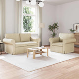 vidaXL Sofa 2 pcs Light Grey 155 x 82 x 80 cm Fabric
