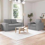 vidaXL Sofa 2 pcs Light grey 182 x 80 x 82 cm Fabric