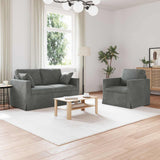 vidaXL Bankstel 2 pcs Lichtgrijs 138 x 78 x 80 cm Fluweel
