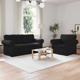 vidaXL Sofa 2 pcs Light Grey 155 x 82 x 80 cm Fabric