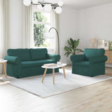 vidaXL Sofa 2 pcs Light Grey 155 x 82 x 80 cm Fabric