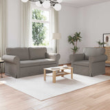 vidaXL Sofa 2 pcs Light Grey 155 x 82 x 80 cm Fabric