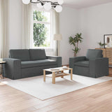 vidaXL Sofa 2 pcs Light grey 182 x 80 x 82 cm Fabric