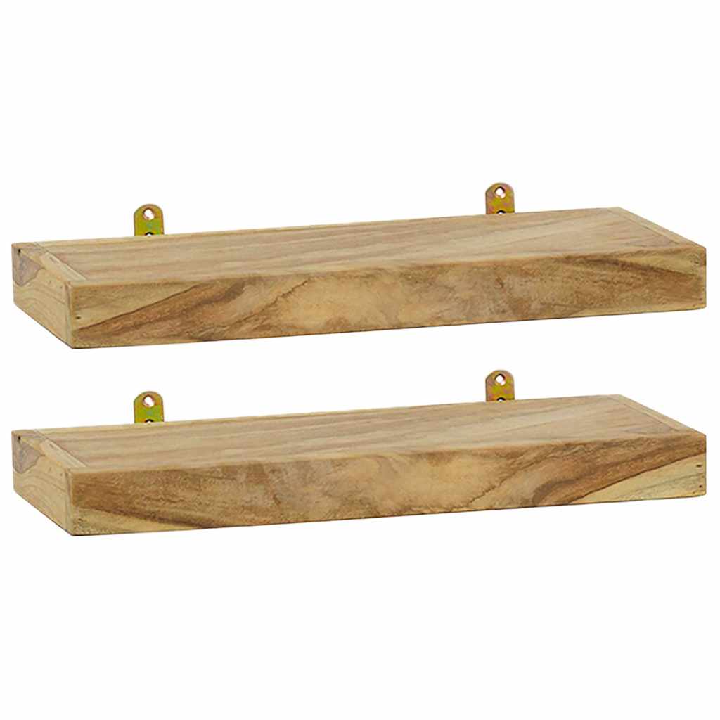 vidaXL Wandschappen 2 st 40x15x4 cm massief teakhout