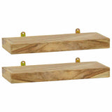 vidaXL Wandschappen 2 st 40x15x4 cm massief teakhout