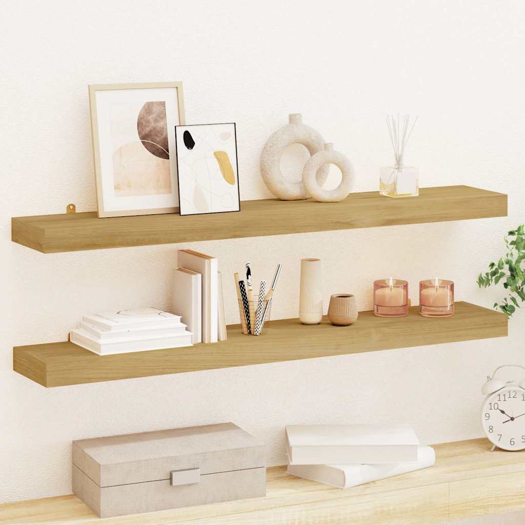 vidaXL Wandschappen 2 st 40x15x4 cm massief teakhout