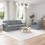 vidaXL Sofa 2 pcs Light Grey 155 x 82 x 80 cm Fabric