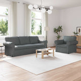 vidaXL Sofa 2 pcs Light Grey 155 x 82 x 80 cm Fabric