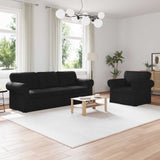 vidaXL Sofa 2 pcs Light Grey 155 x 82 x 80 cm Fabric