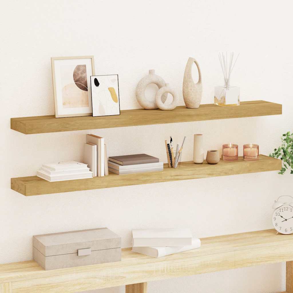 vidaXL Wandschappen 2 st 40x15x4 cm massief teakhout