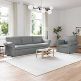 vidaXL Sofa 2 pcs Light Grey 155 x 82 x 80 cm Fabric