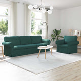 vidaXL Sofa 2 pcs Light Grey 155 x 82 x 80 cm Fabric