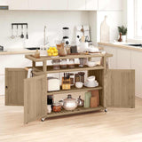 vidaXL Keukentrolley 120x50x90 cm massief teakhout