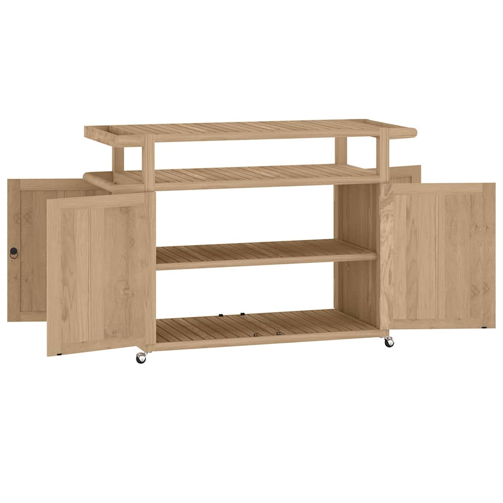 vidaXL Keukentrolley 120x50x90 cm massief teakhout